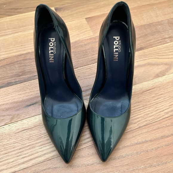Emerald green patent leather heels - Picture 1 of 6